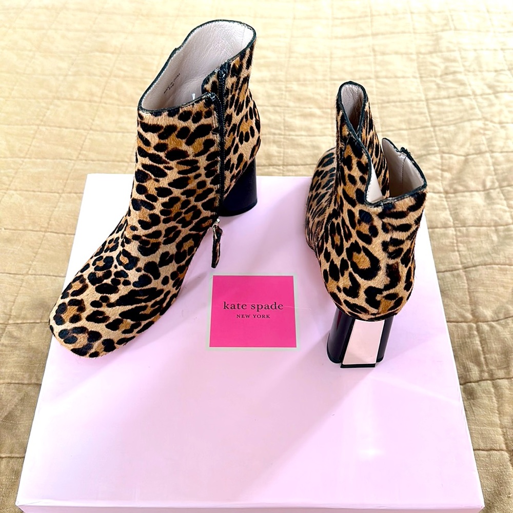 Kate Spade leopard heel boots.